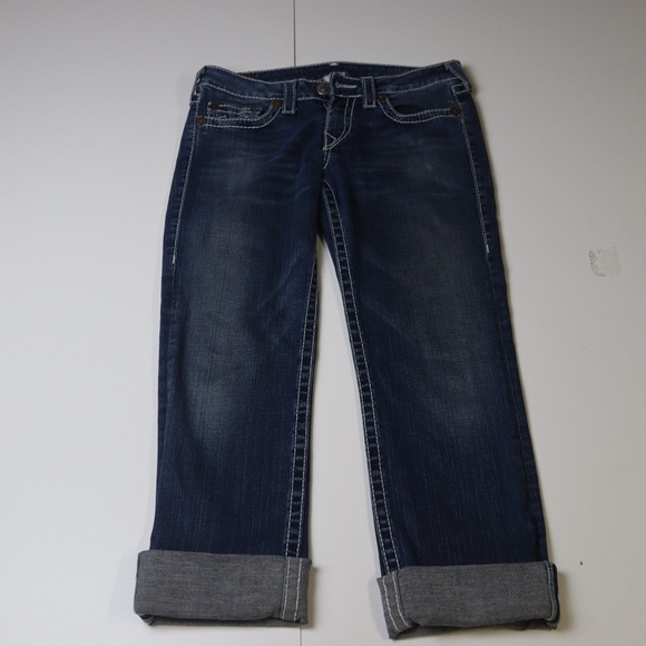 True Religion Denim - True Religion Johnny Big T Jeans Blue Straight Fit Womens Size 30